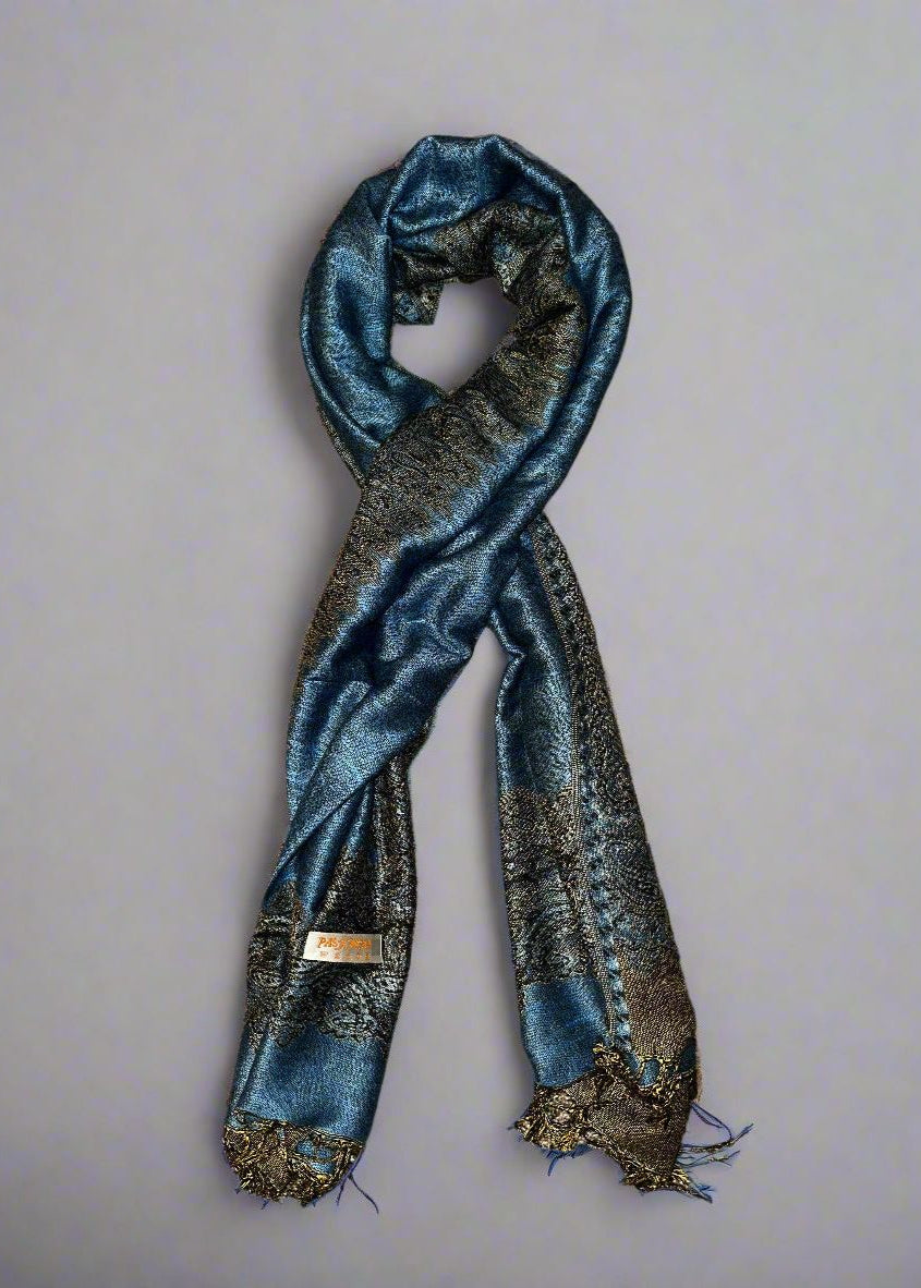 "Pacific Blue" Reversible Pashmina